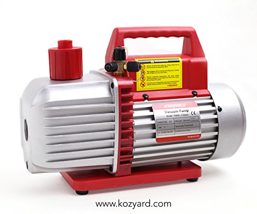 Kozyvacu 8CFM Two-Stage Rotary Vane Professional Vacuum Pump (25 Micron, 3/4HP) for HVAC/Auto AC Refrigerant Recharging, Degassing Wine or epoxy, Milking Cow or Lamb, Medical, Food Processing etc.