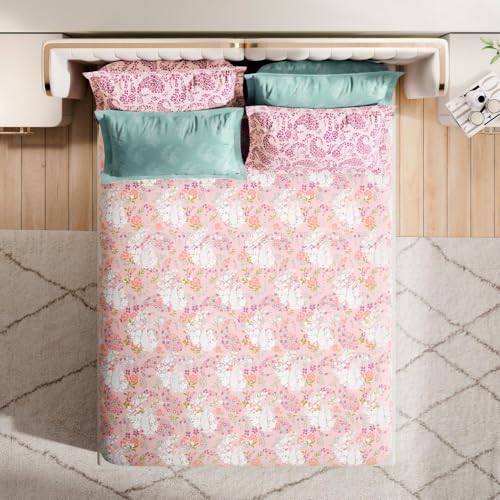 Image of Wakefit Cotton Fitted Bedsheet | 300 TC Elastic Fitted Sheet, Queen Bed Bedsheet With 2 Pillow Checkered Covers | Olivia - 78X60 Inches, Multicolor