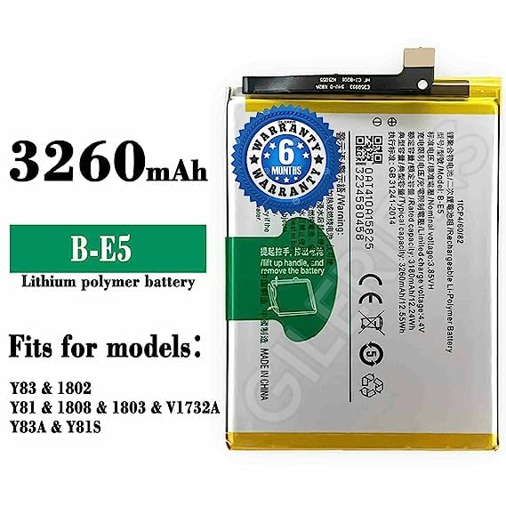 Image of Original B-E5 Battery for VIVO Y81 /Y83 / 1802 /1808 / V1732A / Y83A / Y81S Battery with 6 Month warrenty **** (Original Battery 228)
