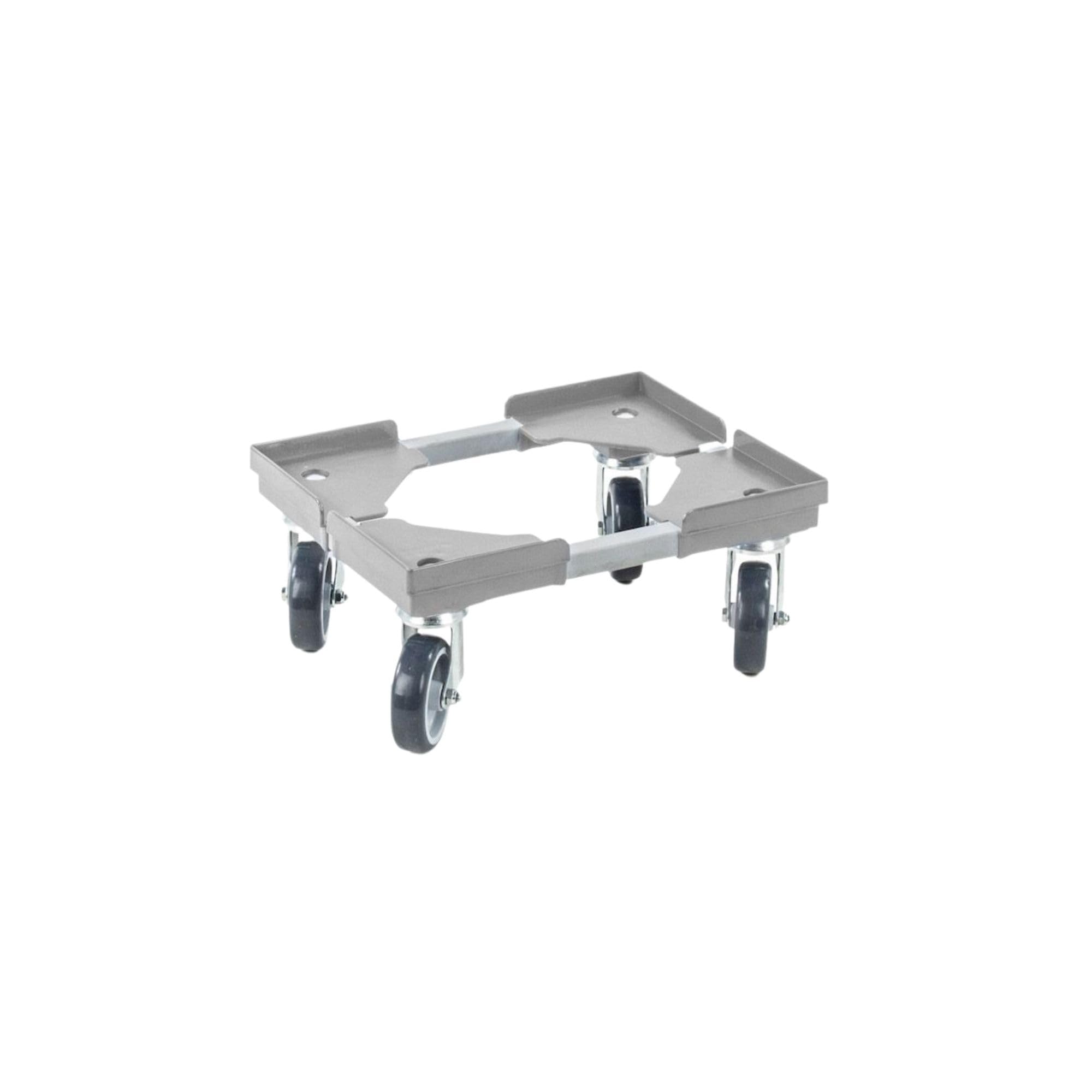 PROREGAL Sparset 2X Profi-Flex Transportroller für Euroboxen 40x30cm mit Kunststoffräder grau | 4 Lenkrollen | montiert | Traglast 300kg | Kistenroller Logistikroller Rollwagen Profi-Fahrgestell
