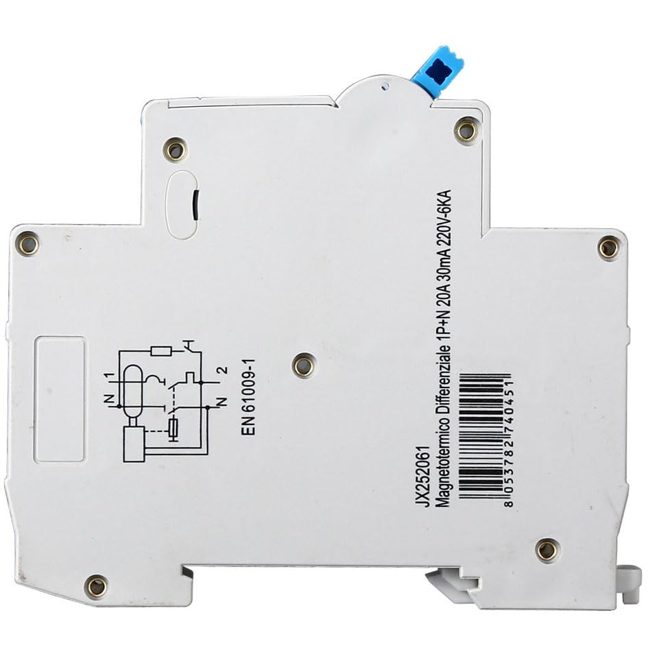 Interruttore Magnetotermico Differenziale 1P+N 20A 30mA 220V-6KA 1 modulo 30mA per Guida DIN - Protezione Circuiti e Sicurezza Impianti