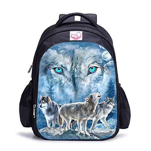Cartable loup 3D de 41 cm pour l'école et les sorties de votre enfant
