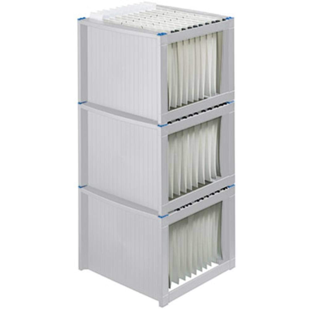 Helit H6110084 Boîte à dossiers suspendus 260 x 360 x 380 mm (Gris/bleu) (Import Allemagne) | Pour environ 40 dossiers suspendus, système de rangement empilable, 38 x 36 x 27,2 cm