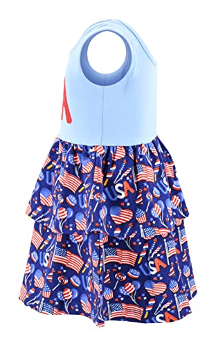 Unique Baby Flag Print Girls 4th of July Outfits for Girls Patriotic Dresses3