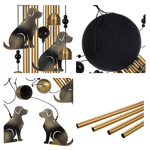 Outdoor Dog Wind Chimes Decor, Memorial Wind Chime, Mobile Dogs Wind Bells, Dog Wind Catcher, Bronze Dog Wind Chimes For Home, Yard, Patio, Garden Dog Decoration, Festival Gifts For Mom, Bronze Chimes #TOP2