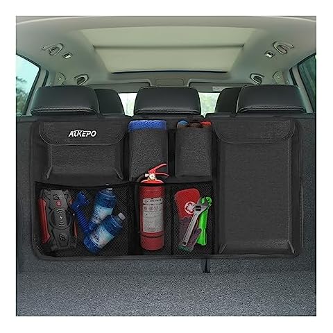 AUKEPO Car Trunk Organizer, Large Capacity Backseat Hanging Storage/Organizer with 6 Enlarged Pockets, Car Space Saving Expert, Trunk Organizer for Truck, SUV, Van, Space Saving Expert (Black) Cover