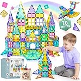 Mini mundos® | Bloques Magnéticos de Construcción Niños, Pack de 70 Piezas | Construcciones magnéticas Steam | Juguete Educativo Montessori | Magnetic Blocks & Magnetic Tiles