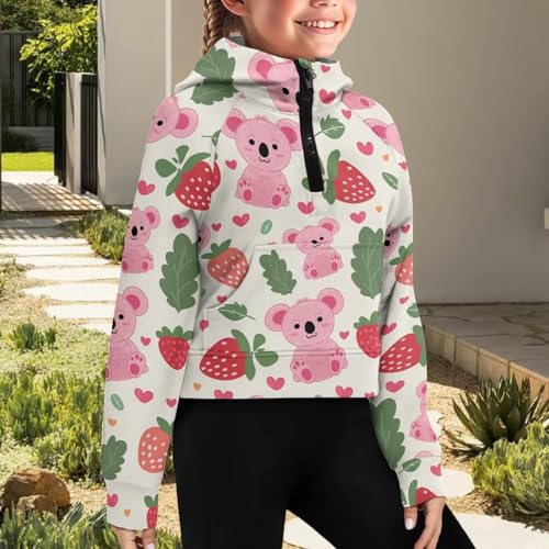 AFPANQZ Girls' Hoodies Sweatshirts Half Zipper Pullover for 5-14 Years Girls Long Sleeve Sweater Fall Clothes3