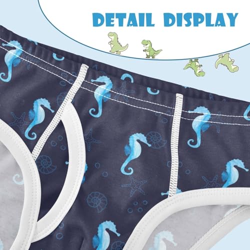 visesunny Boys Cotton Underwear Blue Sea Horse and Starfish Animal Printed Toddler Soft Training Briefs Size 2T-8Y for Kids4