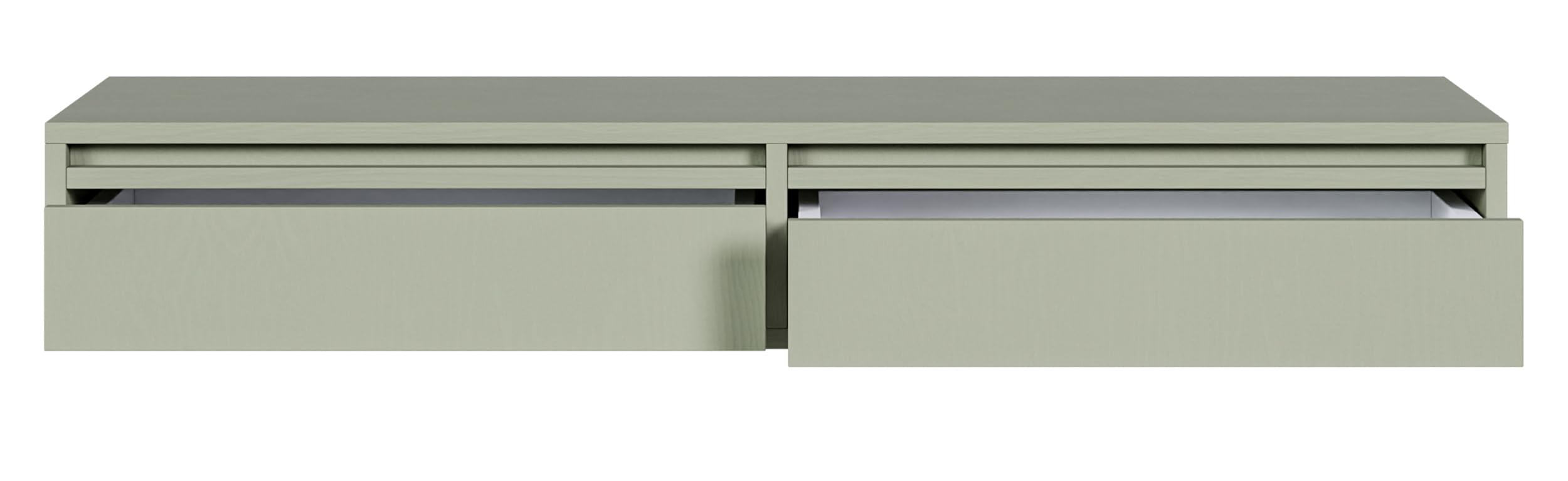 Selsey Coiffeuse avec Rangement Table De Maquillage avec 2 Tiroirs Suspendue Coin Beauté Style Moderne 110 cm Sauge Evo