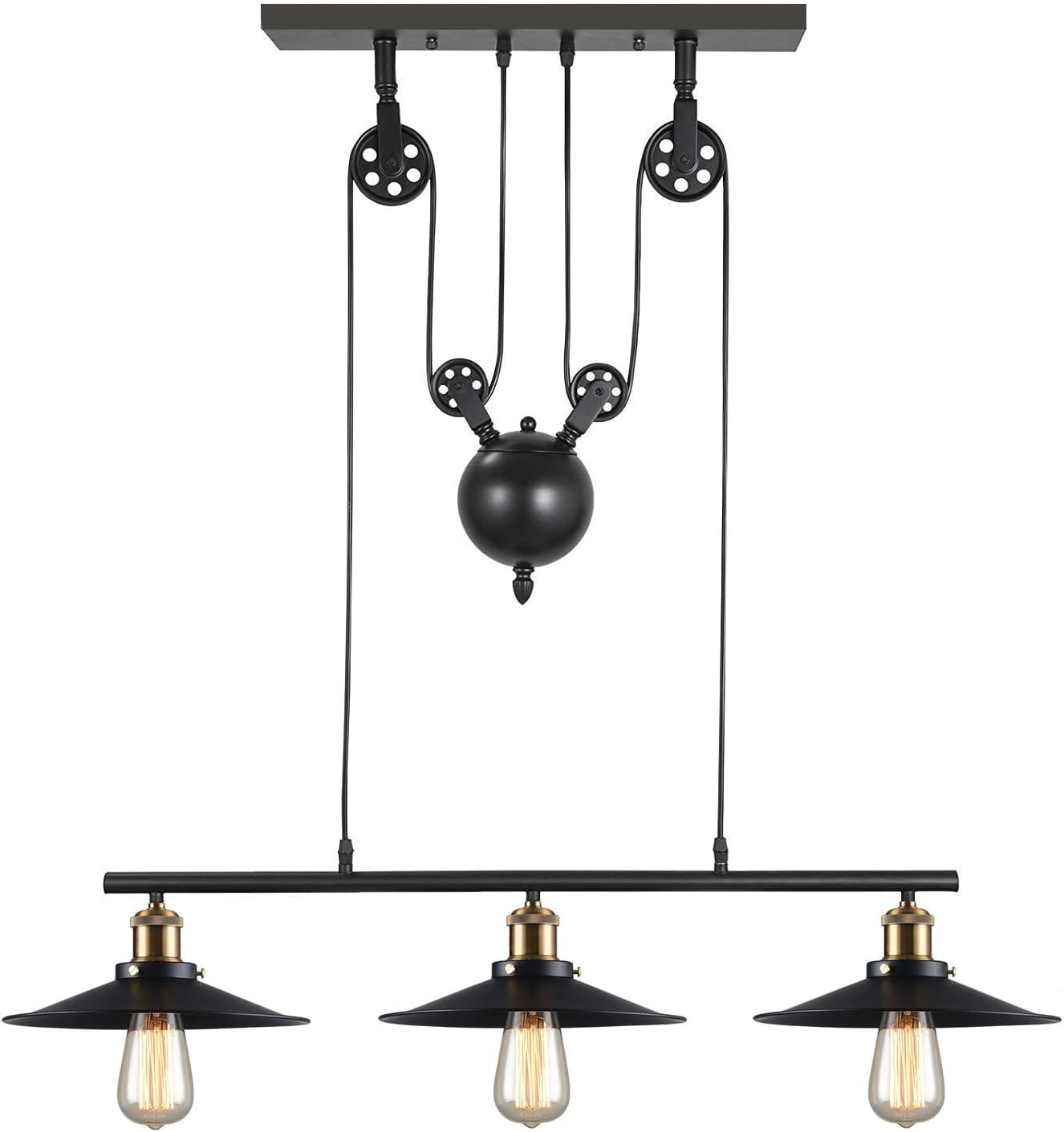 Lámpara Colgante Industrial Eléctricalsone: 1-3 Cabezas Retro, Metal, Ajustable, E27 (Múltiples Colores)