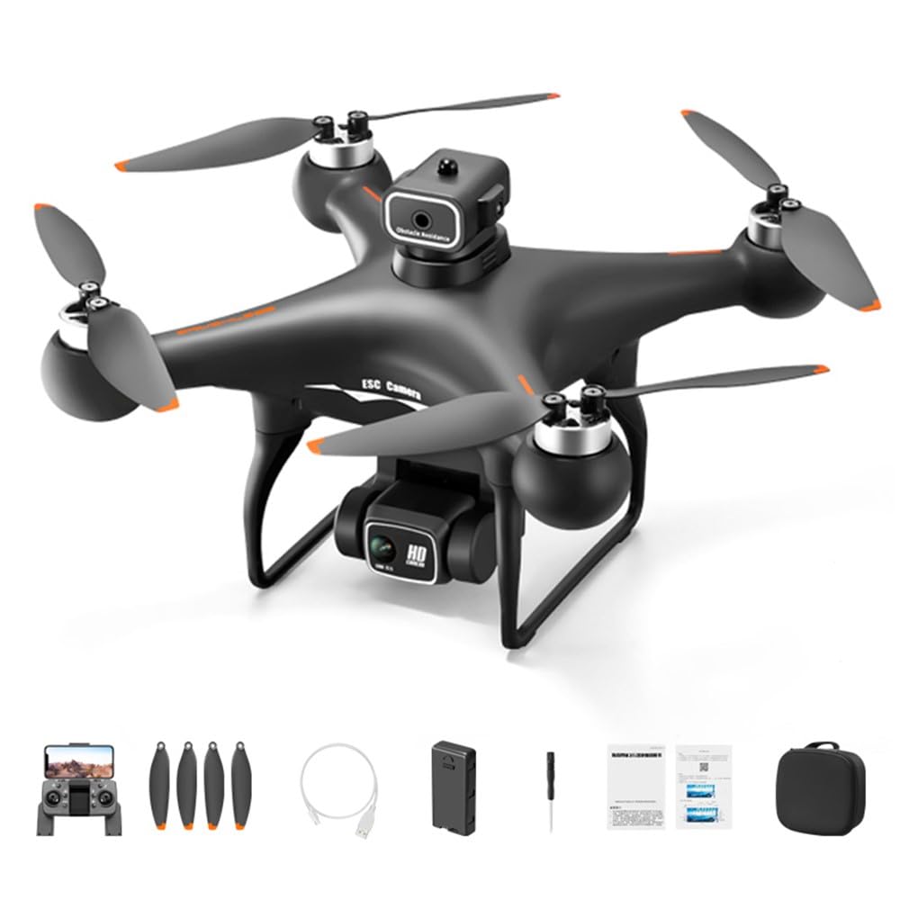 Drone S116 RC con fotocamera a doppio obiettivo, quadricottero per evitare ostacoli, aereo telecomandato, nero, 1 batteria inclusa (nero)