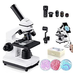 BEBANG 100X-2000X Microscope for Kids Students Adults, with Microscope Slides Kit, Professional Microscopes for School…