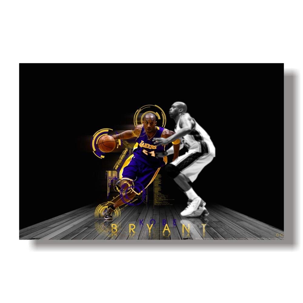 Mengyun Store Kobe Bryant Poster Wall Art Canvas Painting Print Nordic Basketball Player Wall Pictures For Boys Bedroom No Frame B290(40X50Cm)