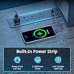 94.5'' Gaming Desk with Pegboard & Shelves, Large L Shaped Computer Desk with Drawers & Power Outlet & LED & Monitor Stand & Mobile CPU Stand, Corner Deck for Home Office Black - Image 5