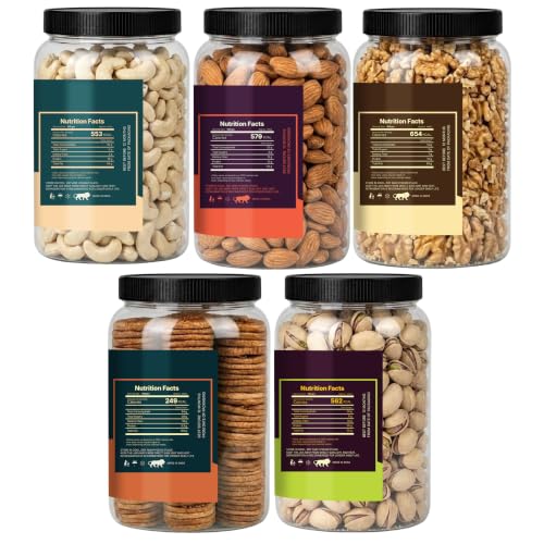 Image of LILA DRY FRUITS Dry Fruits Combo Pack Almonds, Cashews, Walnuts, Pistachios & Anjeer 100 Gms x 5 Mixed Dry Fruits for Daily Snacking Perfect for Gifting
