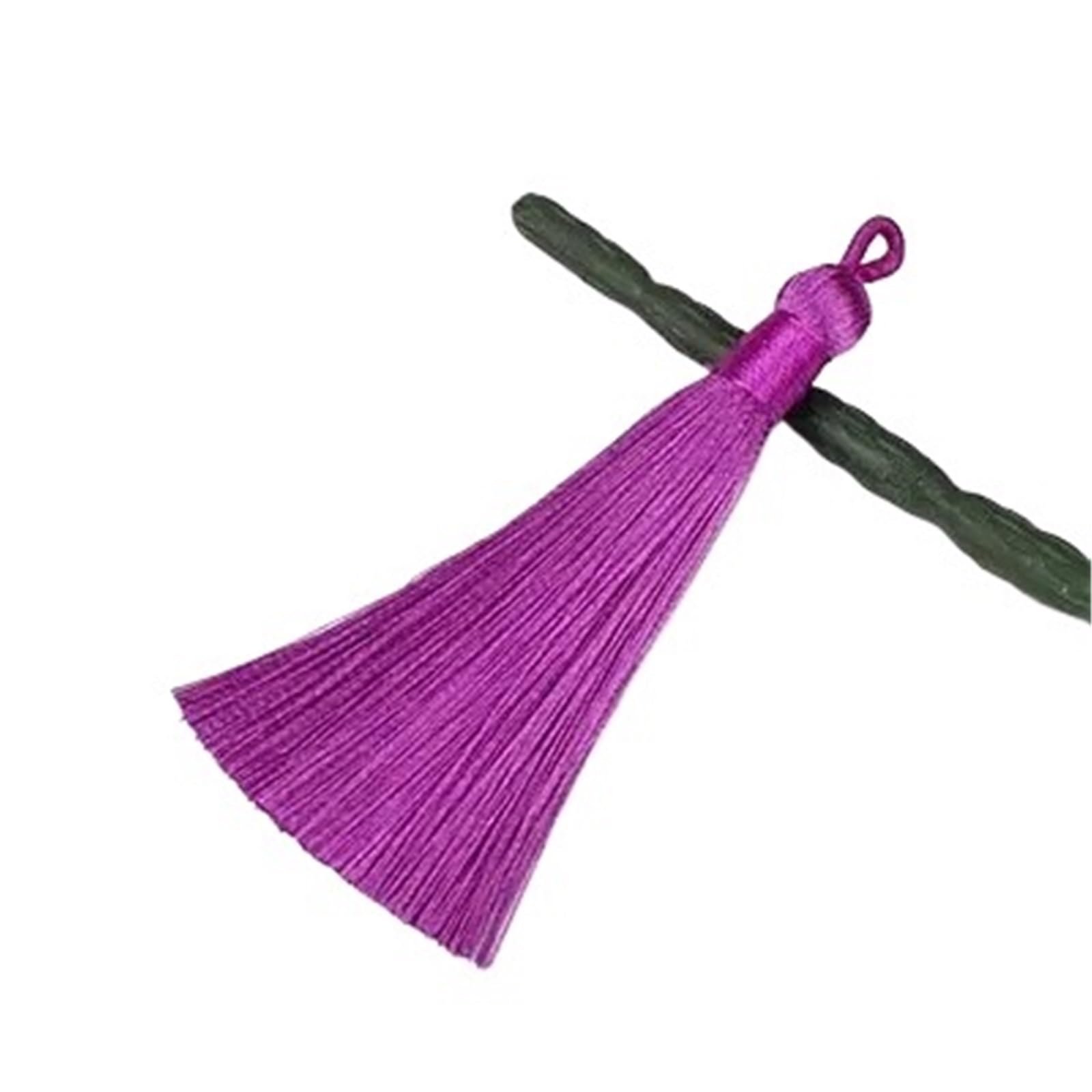 Handmade Silk Tassels with Loop 8cm for Bookmark Keychain Craft