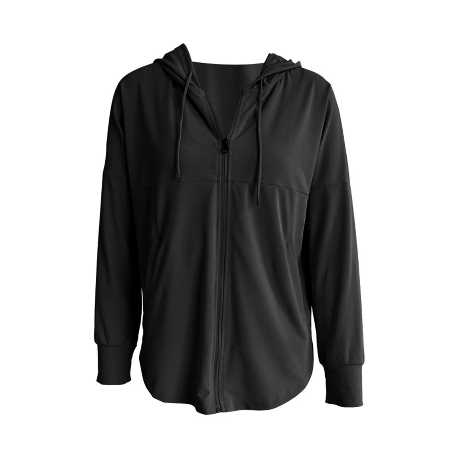 Kurtki damskie cienka luźna sportowa bluza z kapturem zapinana na zamek kurtka do biegania joga top bluza z kapturem siłownia trening odzież wierzchnia ubrania