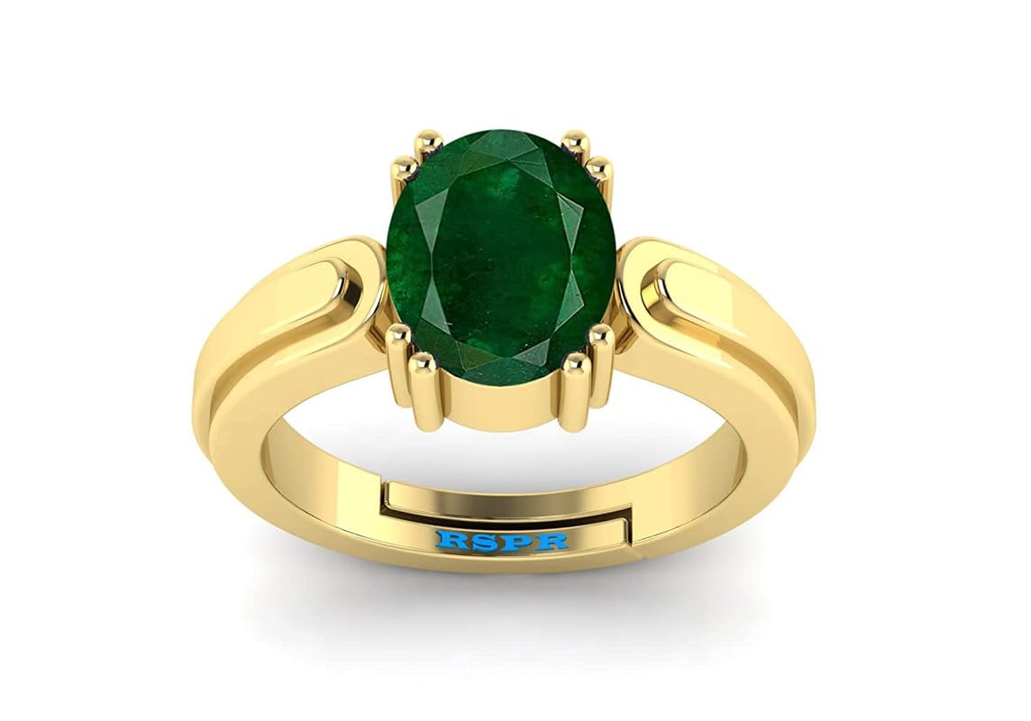 Panna Panchdhatu Ring - 7.25 Ratti Certified - Adjustable Ring - Panna Upratna Rashi Ratan - Panchdhatu Anguthi - Panna (Emerald) Gemstone Unisex panna023-1-ring-24-image-25