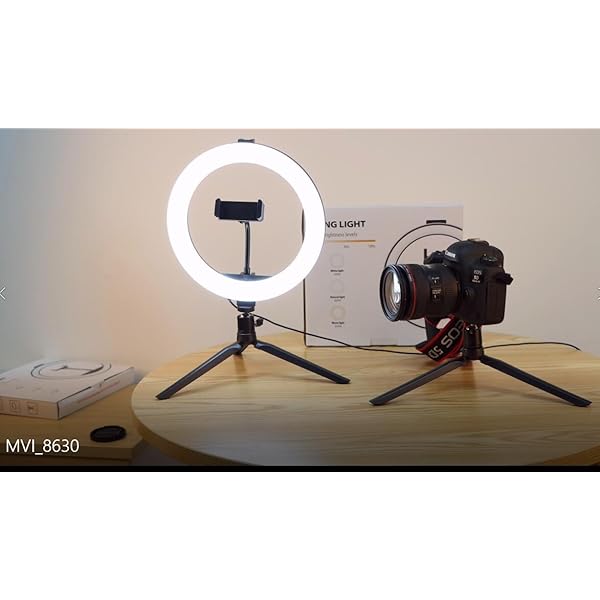 Nallee Ringleuchte, 10 Zoll LED Ringleuchte mit Stativ und Handyhalterung, Selfie LED Ringlicht mit 3 Lichtmodi & 10… – Bild 8