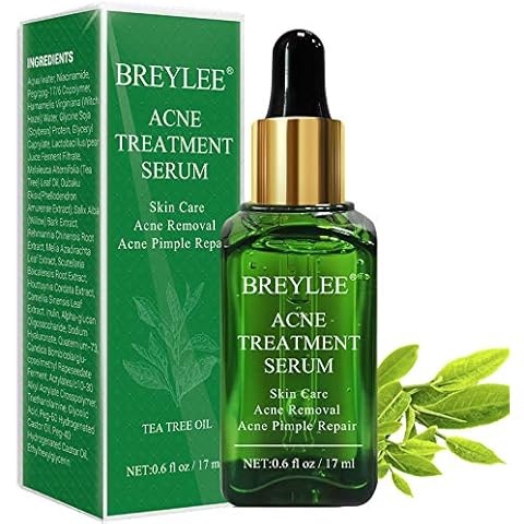 Acne Treatment Serum, BREYLEE Tea Tree Clear Skin Serum for Clearing Severe Acne, Breakout, Remover Pimple and Repair Skin (17ml,0.6oz) Cover