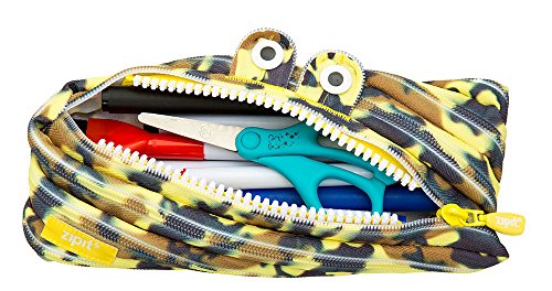 (Yellow) - ZIPIT Camo Monster Pencil Case, Yellow