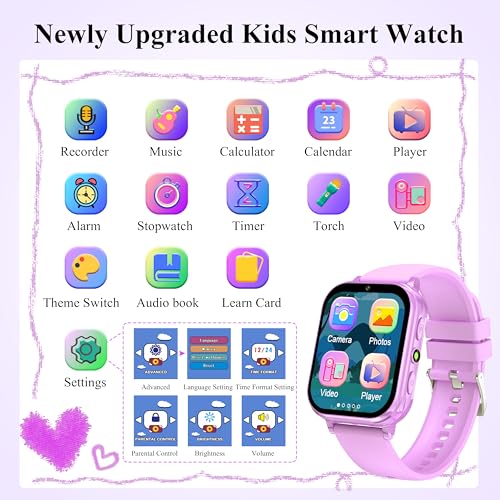 KALINCO Kids Smart Watch, 30+ Games Camera Video Pedometer Kids Watch, Music Player, Alarm, Audiostory, Torch, Step Counter - Image 4