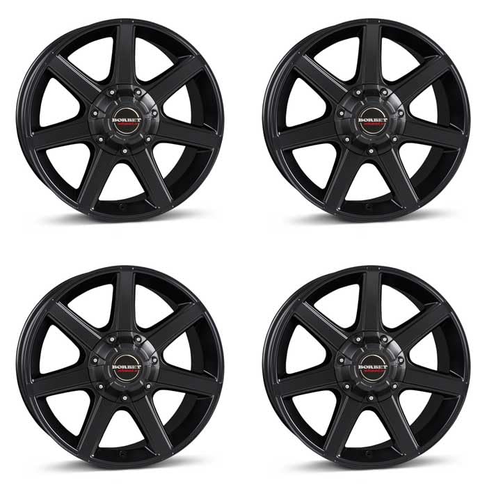 4x Borbet rims alloy rims CWE 8x17 ET10 6x139,7 black matt compatible with Toyota Hilux Landcruiser
