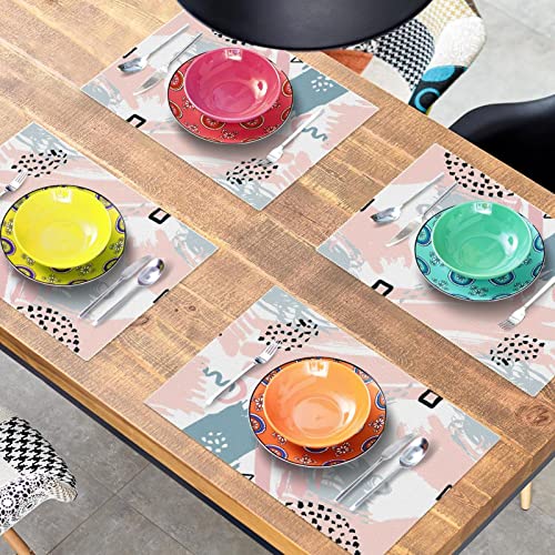Sets de table imprimés Memphis 30,5x45,7 cm antidérapants pour table de salle à manger - 8