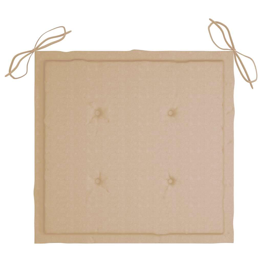 Generico Sedie da Giardino 2 pz con Cuscini Beige in Massello di Teak,Mobili da Giardino,Mobili e sedie da Giardino,Sedie da giardino-3062436