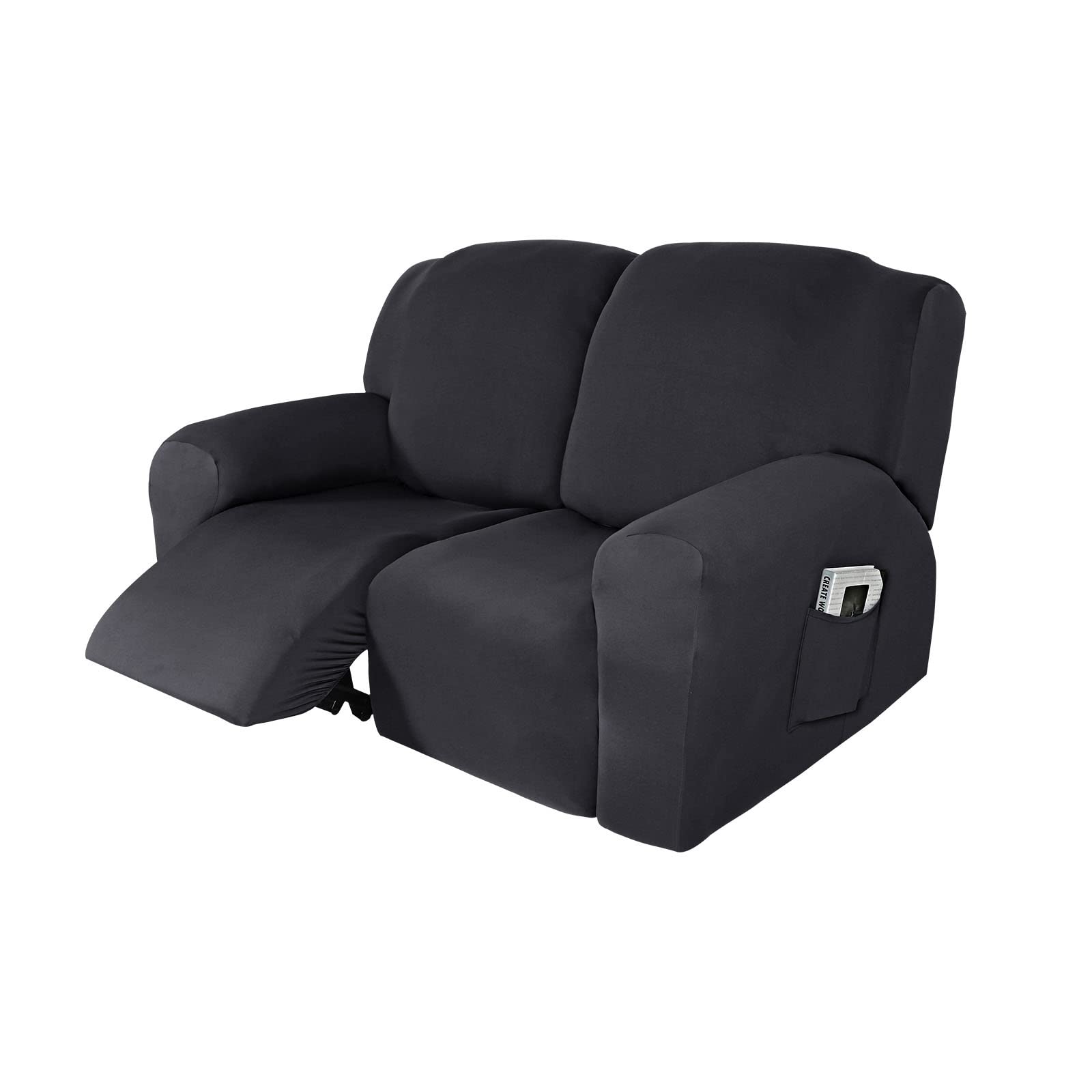 Funda de sillón relax elástica de 2 plazas y 6 piezas para sofá reclinable