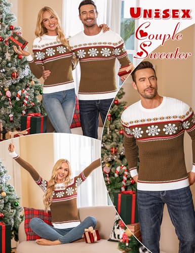 LecGee Cable Knit Sweater Men Ribbed Crewneck Long Sleeve Unisex Christmas Women Fall Winter Casual Fisherman Pullover3