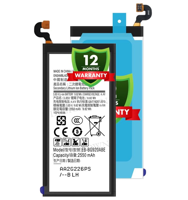 Image of Original EB-BG920ABE Battery Compatible for Samsung Galaxy S6 - (2550mAh) - 1 Year Warranty DF7