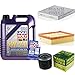 Produktbild QR-PARTS 69374123 Filter Set Inspektionspaket 5 Liter Liqui Moly Motoröl Leichtlauf High Tech 5W-40 MANN-FILTER Innenraumfilter Luftfilter Ölfilter