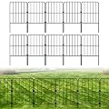 PINPON Decorative Garden Fence 10 Pack Animal Barrier Fence 10ft(L) x 24in(H) Rustproof Metal Wire Section Edging Fencing Panel for Outdoor Yard Landscape Patio, Square