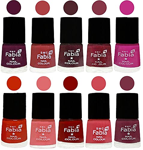 Image of ALL IN ONE (PACK OF 10), Long Lasting Glossy Nail Polish, 6 ml Each, All Vibrant Colours,02230