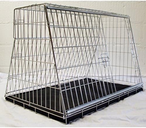 Pet World 32" Universal Folding Hatchback Car Dog Cage Lightweight, Steel Construction - Easy Assembly - Emergency Escape Hatch - Includes Comfort Mat