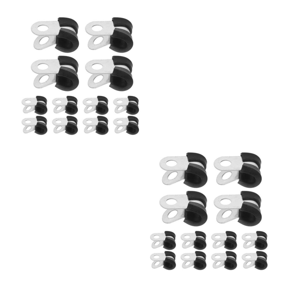 STOBAZA 200 Stück Edelstahl R Klemmschelle für 8mm Kabel, 6, 3mm Loch
