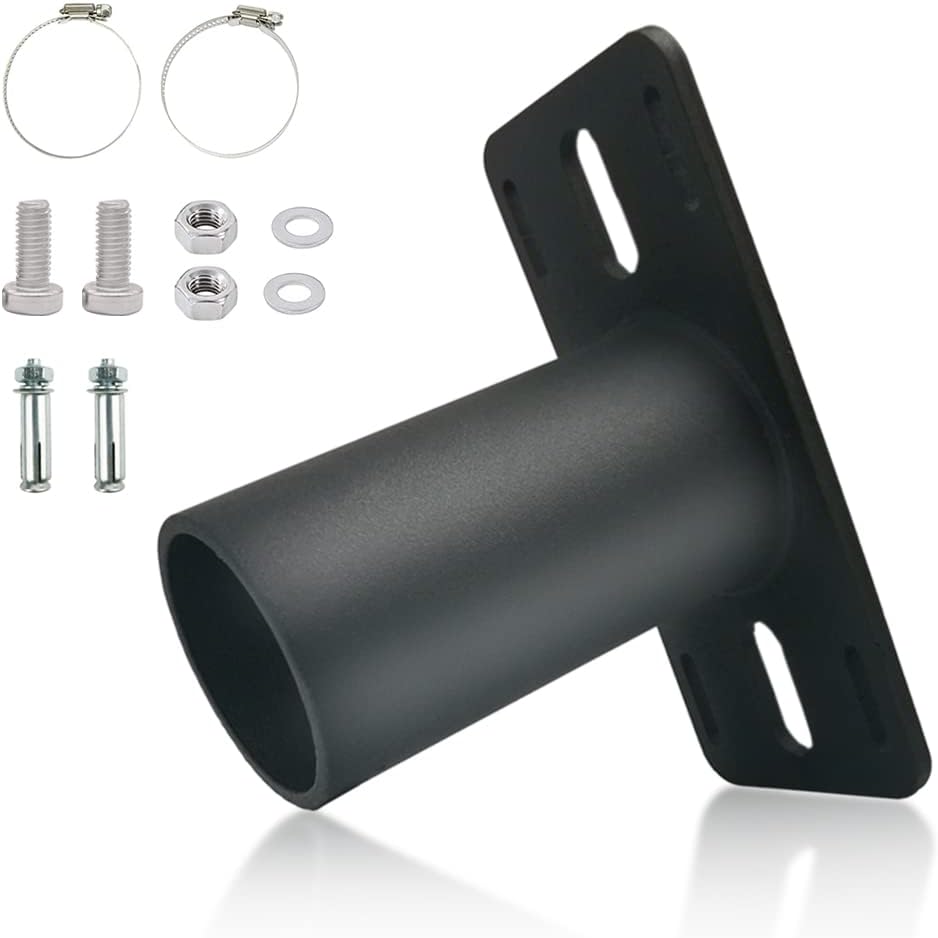 Tenon Slip Fitter Adapter for Led Parking Lot Light, 90 Degree 2-3/8 inch Fixture Mounting Bracket, Rustproof Rainproof, Black Metal Pole Mount for Barn Shoebox Led Lights, Outdoor