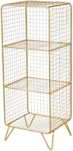 Rutexc床置きベイウィンドウ本棚、小型ステンレススチール収納本棚、錬鉄製独立収納、多層ベッドサイド収納、寝室、リビングルーム、キッチン用の多機能。