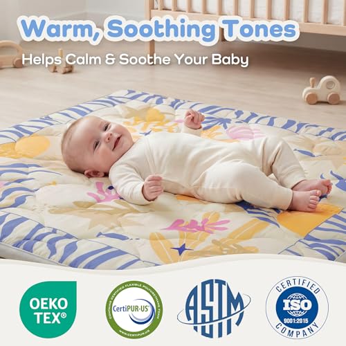 Image of 1.6 inch Thick Baby Play Mat, 50x50 Removable & Machine Washable Cover