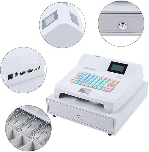 Miniatura 8 de Caja registradora electrónica, sistema de posición LED48-Key con doble pantalla y funciones de impresión, caja registradora electrónica con cajones