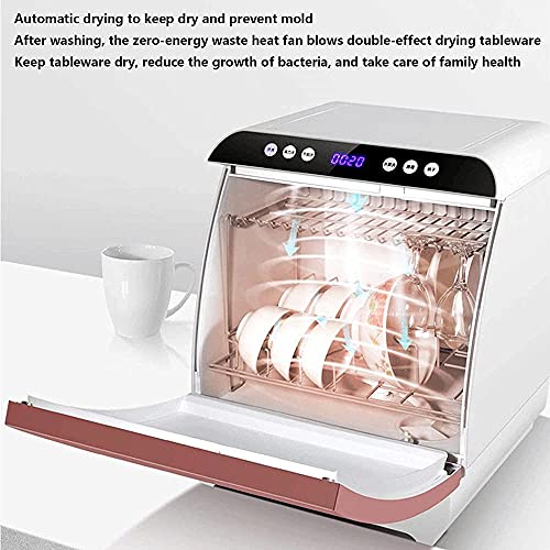 Automatische Vaatwasser Vrijstaande Vaatwasser Met 6 Couverts - Rotary Spray 360 & Deg; Azimuth-Aanraakbediening, Led-Display, Energiezuinig - Afbeelding 4