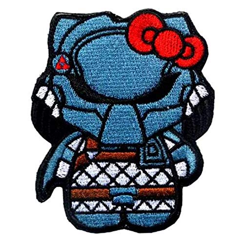 Predator H-ello K-itty 3D Tactical Patch Military Embroidered Morale Tags Badge Embroidered Patch DIY Applique Shoulder Patch Embroidery Gift Patch