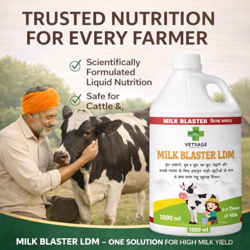 Image of Milk Blaster LDM Cattle Feed Supplement, Nutritional Mineral Mix and Additive for Dairy Livestock and Large Animals for Use in Daily Feed Rations | 1000 ml