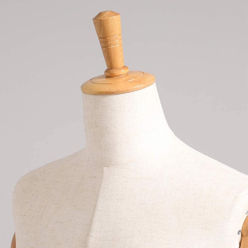 Maniquí Cuerpo Torso Forma de Vestido Masculino trípode Desmontable Soporte sastres maniquí 132-192 cm con Zapatero(Yellow-c)