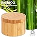 HTB Bamboo Salt Box With Magnetic Swivel Lid, 8.5oz Round Spice Container, Secure Durable Storage & Organization for Seasonings, Herbs