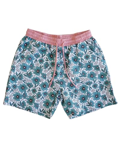 Caden Lane Men’s Swim Trunks, Quick-Dry Comfortable Swim Shorts with Relaxed Fit, Deep Pockets, Lightweight & Durable Mens Bathing Suit, Ideal Summer Beachwear for Men, Beachy Blooms, Large