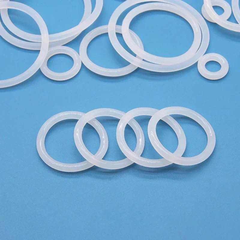 200 Uds VMQ junta tórica espesor CS 2/3/3.5/4mm anillos de sellado goma blanca OD 5-100mm para fontanería, reparación(OD 75mm,CS 3.5mm)