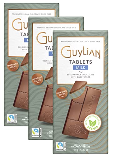 Guylian | belgische Milch-Schokolade ohne Zuckerzusatz mit Stevia gesüßt | 3x 100g Tafeln Cover